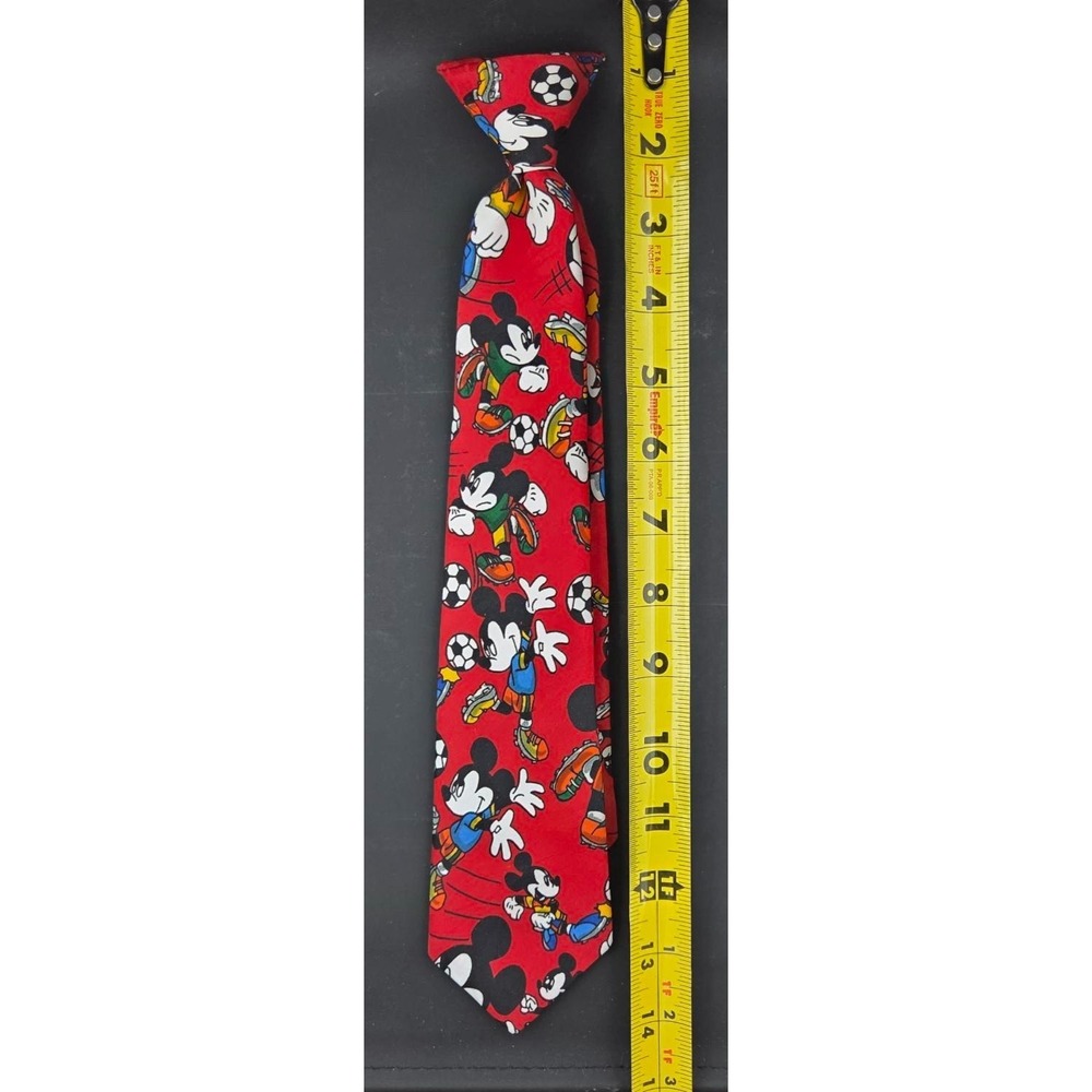 NICE! Vintage Youth Mickey Balancine Inc Polyester Clip-On Soccer Neck Tie 14" - Picture 6 of 6